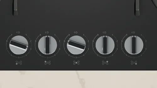 NEFF, N70, T27PIQ4S0, Piano cottura a gas da 75 cm con 5 fuochi, bruciatore wok da 4,0 kW, FlameSelect ottimizzato, 5 supporti per pentole in ghisa lavabili in lavastoviglie, quadranti spada metallici