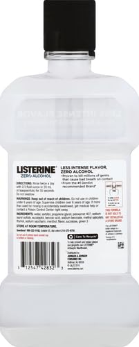 Image of Listerine Zero Alcohol Mouthwash, Less Intense Alcohol-Free Oral Care Formula for Bad Breath, Cool Mint Flavor, 500 ml