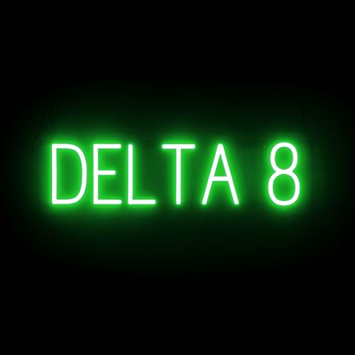 SpellBrite LED Neon DELTA 8 Sign for Business - Green, 26" x 6"