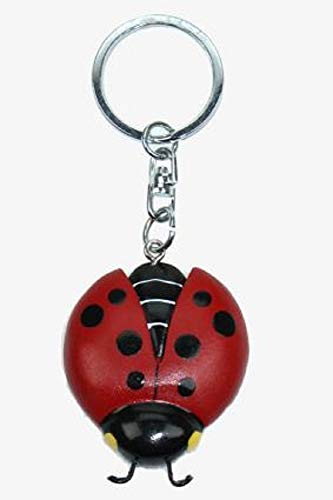 Cornelissen Porte-clés Coccinelle en bois et métal - Coccinelle porte-bonheur