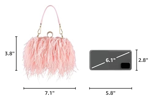 Bolso de mano con plumas para mujer Tessco miniatura 3
