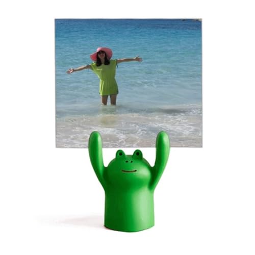 Support mémo grenouille de plage : figurine animal mignon pour carte et photo