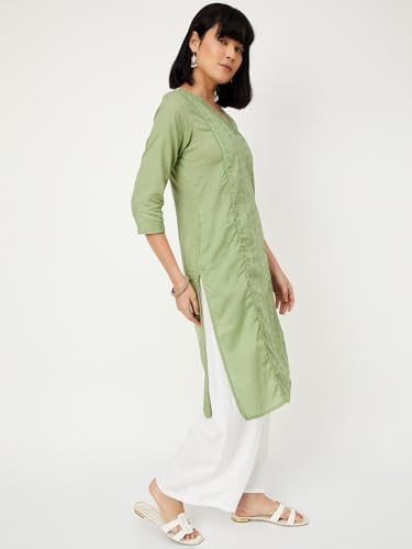 Image of Max Women's Cotton Blend Regular Fit Casual Kurta