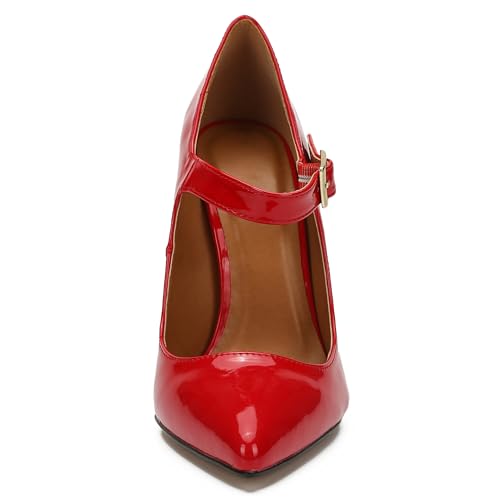 Image of Unisex Men's Women's Pointed Toe Stiletto High Heel Buckle up Pumps