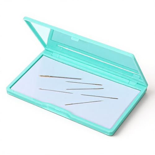 Magnetic Needle Holder Magnetic Needle Case Rectangle Needles Tin Portable Sewing Needles Box for Pin Holders Organizer (Light Green)