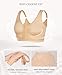FeelinGirl Post Surgery Bra Front Closure Compression Bra Wirefree Mastectomy Bra with Adjustable Straps Beige