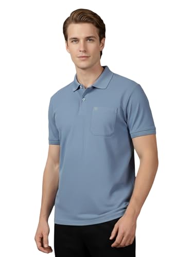 Image of Lux Cozi Men's Cotton Blend Polo T-Shirt with Chest Pocket | Collar T-Shirts for Men | Half Sleeves | Plain - Regular Fit (Pack of 1)