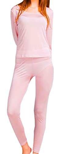 Image of Grenasasilk Womens Silk Long Underwear Mulberry-silk Long Johns Thermal Underwear Sets Cold Weather Base Layer