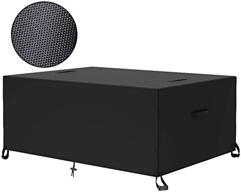 ESSORT Patio Furniture Covers, Extra Large Outdoor Furniture Set Covers Waterproof, Rain Snow Dust Wind-Proof, Anti-UV (124″x63″x29″)