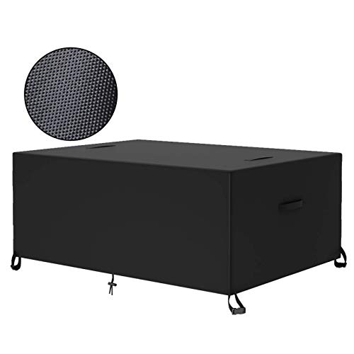 Essort Outdoor Furniture Cover Waterproof Patio Table Covers, 4-6 Seats Heavy Duty Windproof Square Garden Table Sofa Cover, Uv-Resistan (83.5''X48.4''X29'') #TOP15