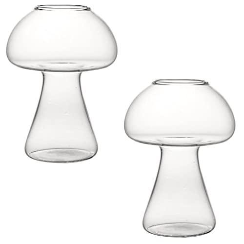 2PCS/250ml Glass Cocktail Glasses Mushroom Shaped Drinks Cups Set of 2 Novelty Drinking Glassware Cocktail Martini Wine Glasses for KTV Night Party Bar Club - Image 2