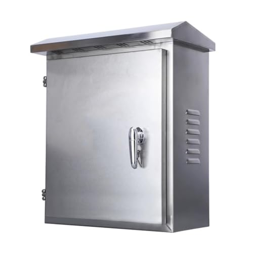 304 Stainless Steel Outdoor Electrical Junction Box, Weatherproof Wall-Mounted Enclosure with Mounting Plate for Secure Electrical Connections and Protection