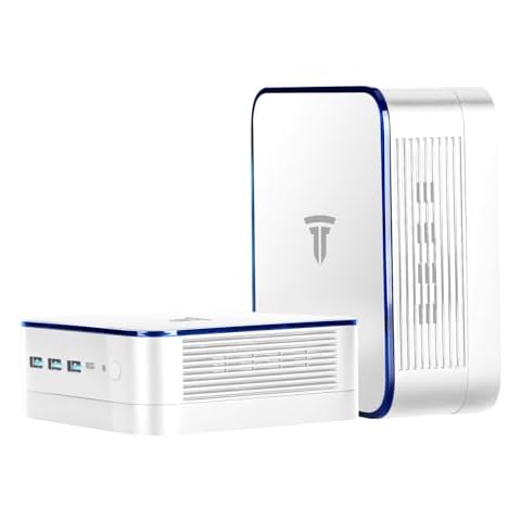 SRESNAIL Mini PC 16GB DDR4 RAM 512GB M.2 SSD, Windows 11 pro Professional Powered by N95(up to 3.4GHz) Processor, WiFi6 + Bluetooth5.2, Mini Desktop Computer Support 4K Three Display-(White) Cover