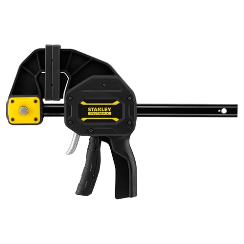 Stanley FatMax Einhandzwinge Extralang FMHT0-83238 (410mm Schienen-Länge, 270kg Spannkraft, verwindungssteife I-Profil-Schiene… – Ansicht 1