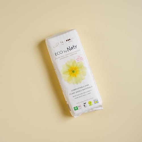 Image of Naty Sanitary Pads Normal - Plantbased and Absorbent Pads for Women, Organic Cotton Menstrual Product, Better for Feminine Health (14 Count)