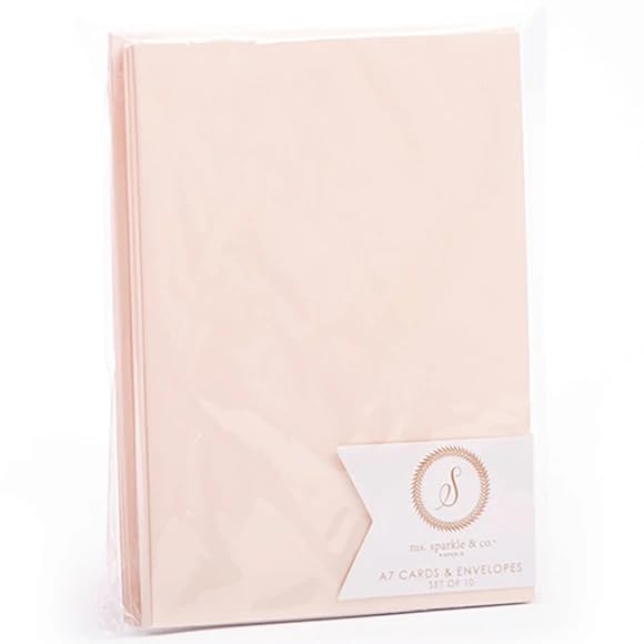 Image of Tan Blush Notecard Set - A7 with Envelopes -10 Count
