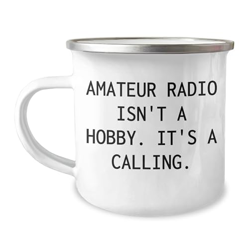 Taza de camping de acero inoxidable 12 oz con frase para radioaficionados miniatura 1