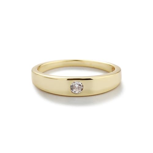 Precious Pieces Sterling Silver with Gold-Plating Baby Ring with CZ