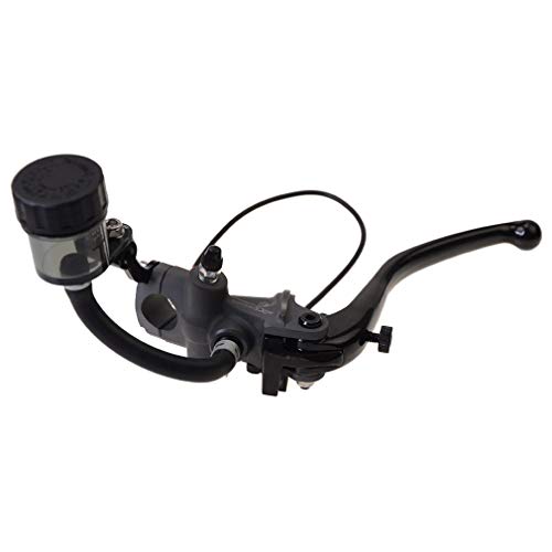WOOSTAR 7/8\" 22mm Universal Motorcycle Modified Hydraulic Brake Master Cylinder Hydraulic Pump Clutch Levers Set Kit with Fluid Reservoirs (Titanium)
