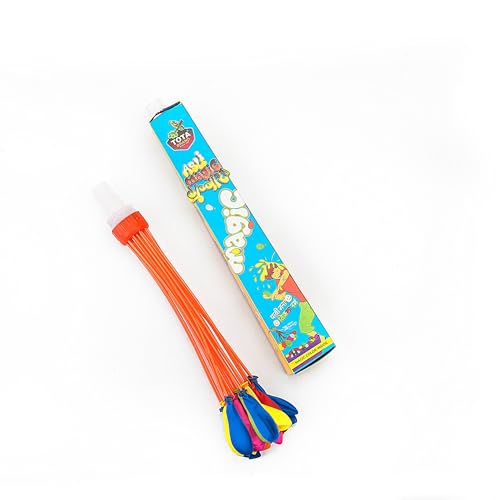 Image of TOTA Asli Magic Holi Balloons | Fill Normal Water - Gets Coloured automatically | Set of 28 Water Baloons for Holi | Quick Fill and Auto Tie in 60 sec Gubbare | Multicolour Water Magic Balloons