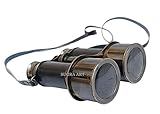 6 inches Antique Brass Binocular for Adults and Kids, with Leather wrap, for Bird Watching, Hunting...