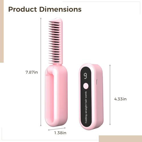 Alisador de cabello inalámbrico con peine plegable y 9 niveles de calor miniatura 4