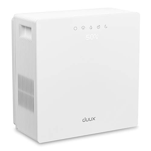 Duux Motion Luftwäscher - 2 in 1 Luftreiniger und Luftbefeuchter - Raumluftreiniger & Air Purifier - Effizienter Atemluft-Reiniger und Raumlüfter - bis zu 40m² - mit Auto- Schlafmodus Timer - Weiß Cover