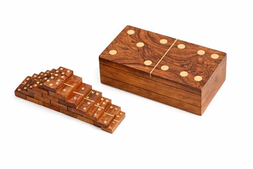 Juego de Dominó de Madera Hecho a Mano con Caja