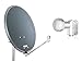 Produktbild OPTICUM QA60 Satellitenschüssel 60 cm anthrazit mit Quad LNB LQP 04H - 4K HD & 3D fähig - Witterungsbeständige Sat-Antenne aus Stahl inkl. 2 Mastschellen - Sat Anlage für 4 Teilnehmer