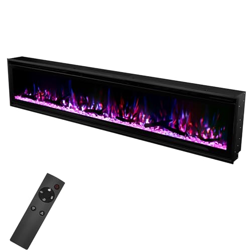 60 Insert Electric Fireplace, Fully Recessed or...