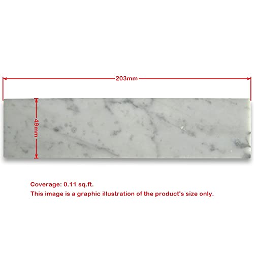 Stone Center Online Carrara White Marble 2X8 Tile Polished Kitchen Bath Wall Floor Backsplash Shower (100 Sq.ft.) #TOP4