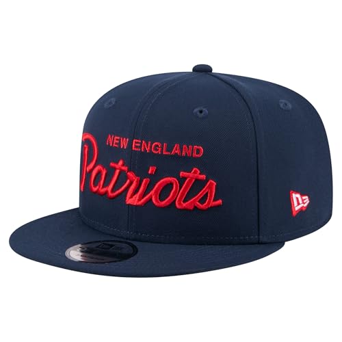 New Era Mens Navy New England Patriots Core Team Script 9FIFTY Snapback Hat