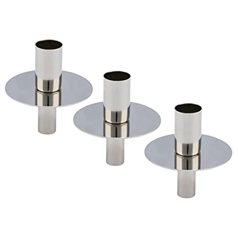 Bottle Candle Holder Silver Set of 3 / 8 cm Bottle Attachment Candle Holder Candle Holder Candle Insert Cover