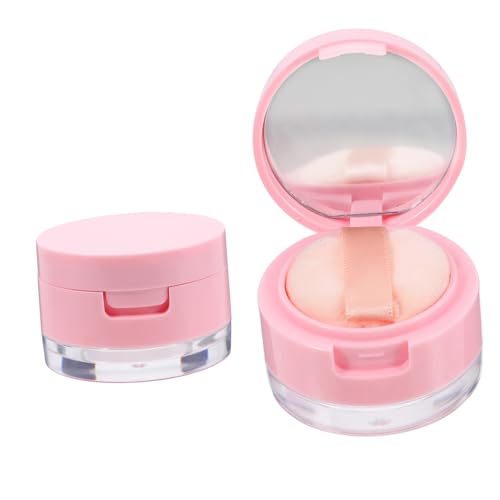 FRCOLOR Travel Makeup Case 2pcs Loose Powder Boxes Portable Powder Case Mini Compact