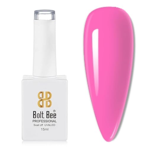 Image of Bolt Bee pink Color Gel Nail Polish Soak Off UV Gel DIY at Home Manicure Salon Nail Art (147, 15ml)