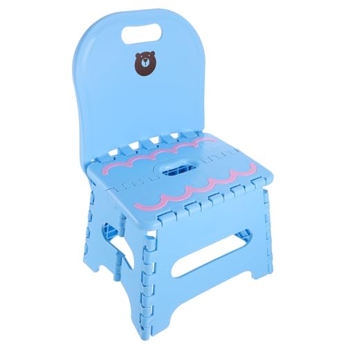 WEKADRIN 加厚プラスチック製折りたたみ椅子 背もたれ付き軽量ステップスツール 用ポータブル折り畳み式踏み台 家用アウトドア対応