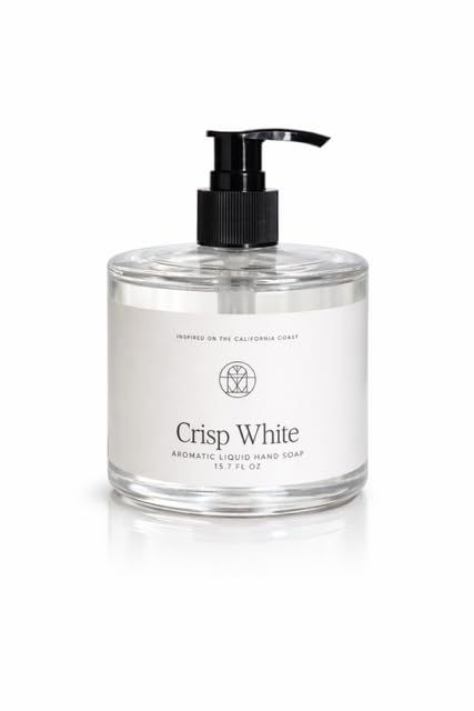 Sand Fog PREMIUM Glass Bottle Liquid Hand Soap Scent CRISP WHITE - fresh ambiance of clean cotton sheets