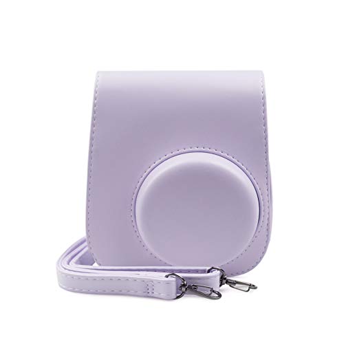 Fuji Instax Mini 11 Case, Muziri Kinokoo Protective Case For Fujifilm Instax Mini 11 Bag Cute Color Carrying Bag Pu Leather Case With Photo Stickers (Purple A) #TOP25