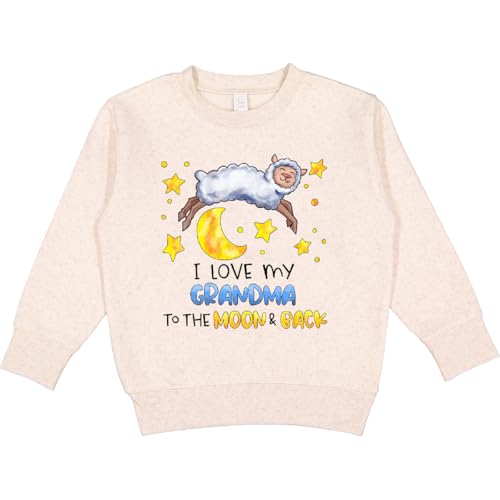 inktastic I Love My Grandma To the Moon and Back Cute Sheep Toddler Sweatshirt 7 Natural Heather 39f8f
