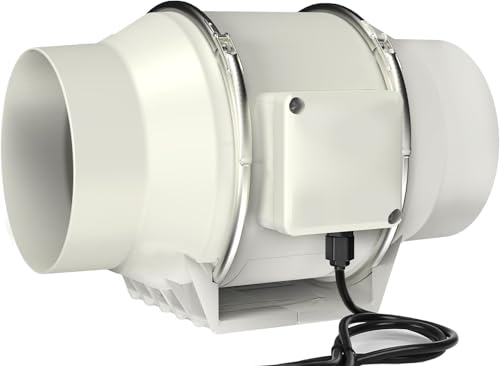MechCore ダクトファン 100mm ダクト用換気扇 大風量310m³/h 強力 省エネ 静音 中間取付形ダクトファン 丸形タイプ 塗装ブース用換気扇 焼肉用 家庭用 業務用 産業用(100mm)