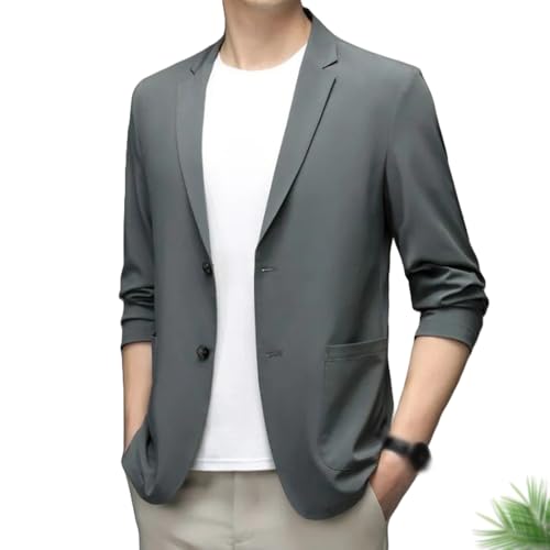 Kyayu Jacket for Men, 2025 New Men's Light Summer Suit Jacket, Men's Summer Ice Silk Cool Suit Jackets Coats