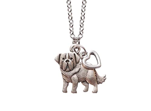 Saint Bernard Charm Necklace, Alpine Spaniel Lover Gift, Silver Metal ...