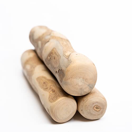 Dilecti Lot de 3 jouets à mâcher pour chien en bois de café naturel – Jouet à mâcher durable et excellent bâton à mâcher pour chien et jouets pour chien pour dentiste, taille S