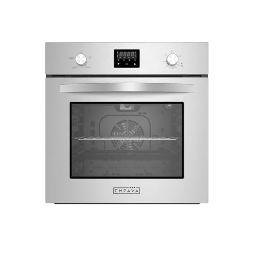 Empava 24 in. 2.3 cu. Ft. Single Gas Wall Oven Bake Broil Rotisserie Functions with Mechanical Controls-Digital Timer-Convection Fan in Stainless Steel, Silver