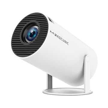 Mini Projetor Portatil 5G Wifi 6 BT 5.0 Android 11, Projetor 4K 1080P Full HD Suporte 8000 Lumens, Projetor Led Auto de Correcção Trapezóide Horizontal, 180°Girável Projector para Telefónico