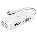 Price comparison product image TechRise 3 in 1 Mini DisplayPort to HDMI/DVI/VGA Adapter With HDMI 4K High Resolution, Compatible for MacBook Air 2010-2017, MacBook Pro 2010-2015,Mac Mini 2010-2014, Surface pro 1 2 3 4