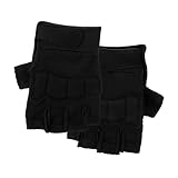 FOYTOKI Fingerlose rutschfeste Handschuhe für Damen und Herren Verschleißfeste Motorradhandschuhe Atmungsaktiv Robust für Outdoor Radfahren Camping und Vielseitiges Training