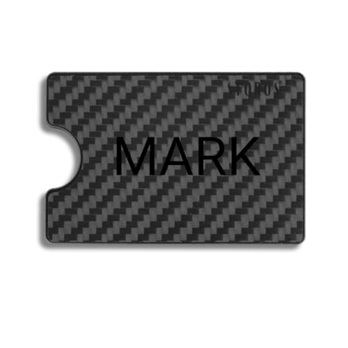Storus Smart Wallet RFID Blocking Card Holder Money Clip Slim Minimalist Front Pocket Wallet for Men with Engraving Option on Flat Side - Carbon Fiber2