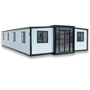 Portable Prefab Tiny Home for Sale, 40ft Modular Home – with 2 Bedrooms, 1 Kitchen & Bathroom, Expandable Container House to Live in for Adults Mobile Foldable House or 3 Bedroom prefab House