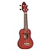Ortega Guitars, 4-String Keiki Series Sopranino Ukulele with Turtle Etching, Right, Transparent fire red, (K1-RD)